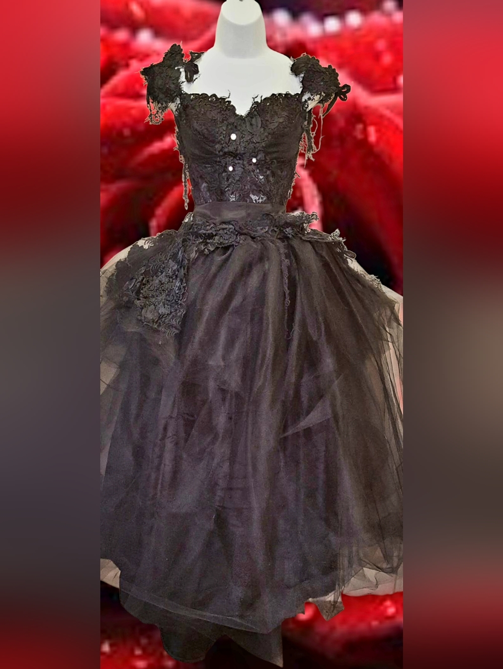 BELLA BLACK SWAN Goth Corset Wedding Gown Set - Picture 8 of 9
